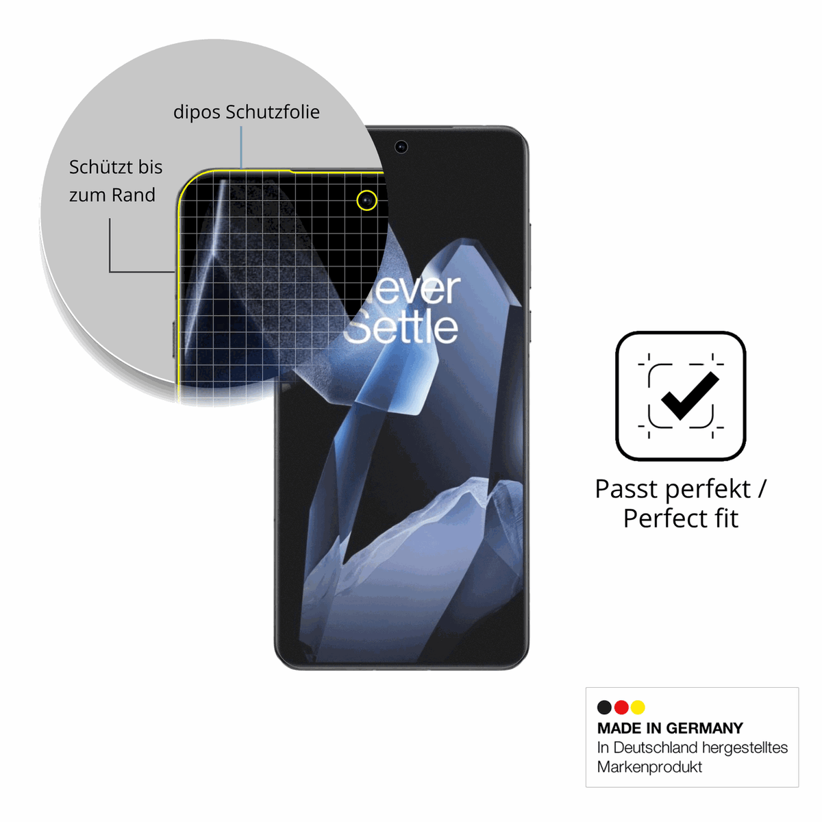 Besonders flexibler Displayschutz mit Anti-Shock-Schicht im Materialmix