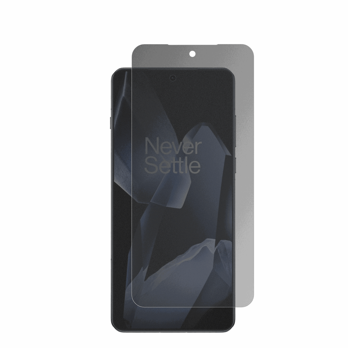 OnePlus13 Case Friendly mit aufgebrachter dipos Flex Schutzfolie, die seitliche Einblicke blockiert