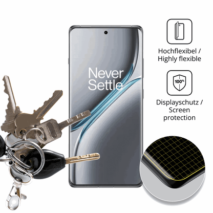 dipos Displayschutz für oneplus15r, transparente Oberfläche, perfekte Passform auch für die Rundungen
