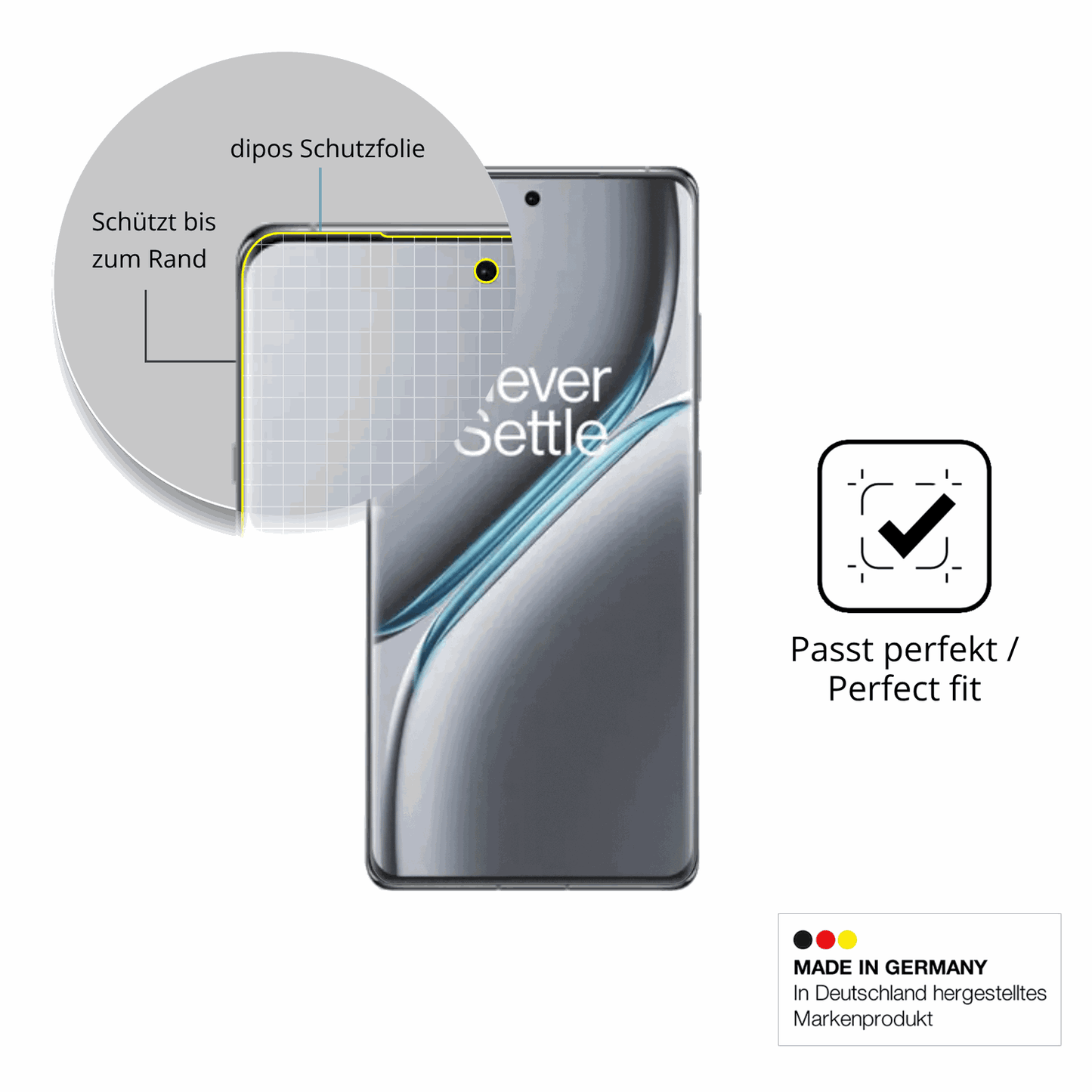 Besonders flexibler Displayschutz mit Anti-Shock-Schicht im Materialmix