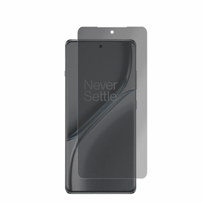 oneplus15r mit aufgebrachter dipos Flex Schutzfolie, die seitliche Einblicke blockiert