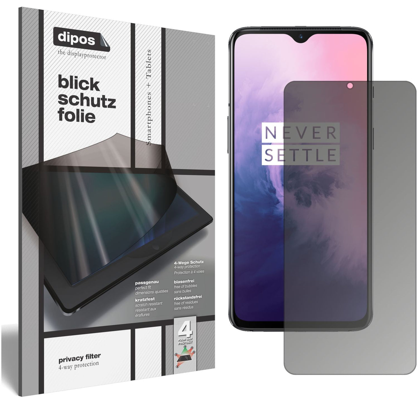 Blickschutzfolie für OnePlus 7 matt Schutzfolie Privacy