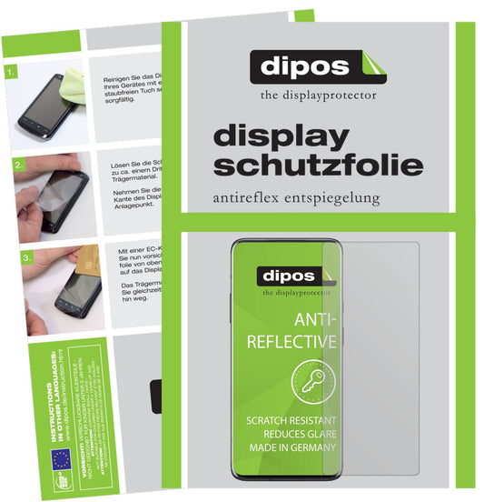 Matte Displayschutzfolie von dipos passend für OnePlus 7T Pro, präziser Zuschnitt und blasenfrei montiert