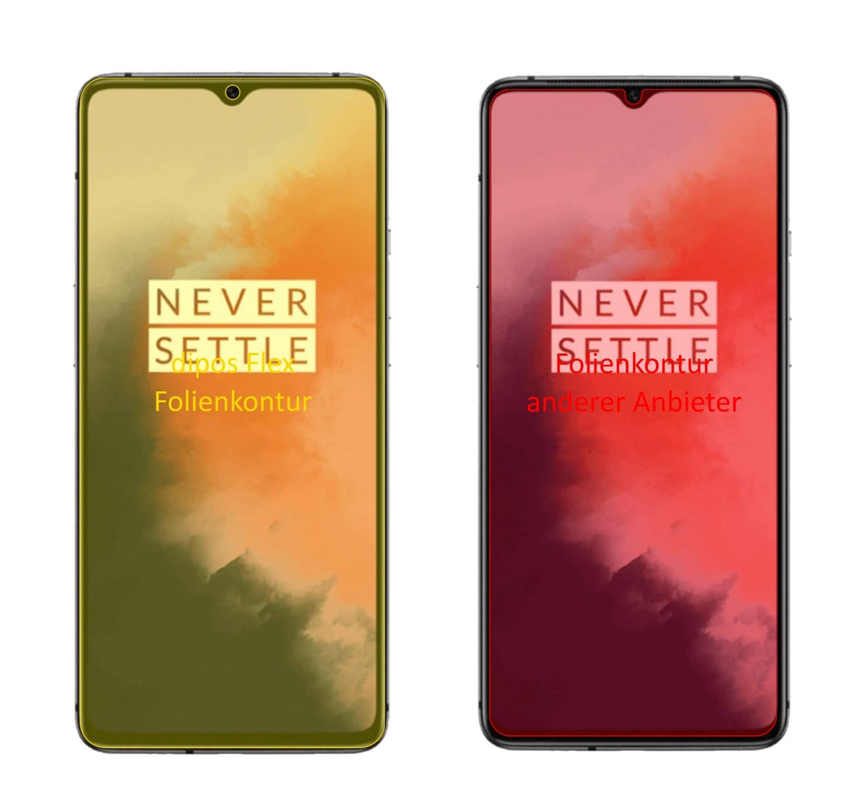 2x 3D Full Cover Schutzfolie für OnePlus 7T