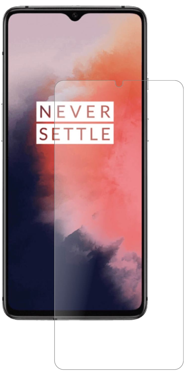 OnePlus7T mit aufgebrachter dipos Panzerfolie, die lästige Fingerabdrücke minimiert