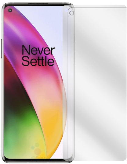 OnePlus8 Pro mit aufgebrachter dipos Displayschutzfolie, glasklare Darstellung ohne Einschränkungen