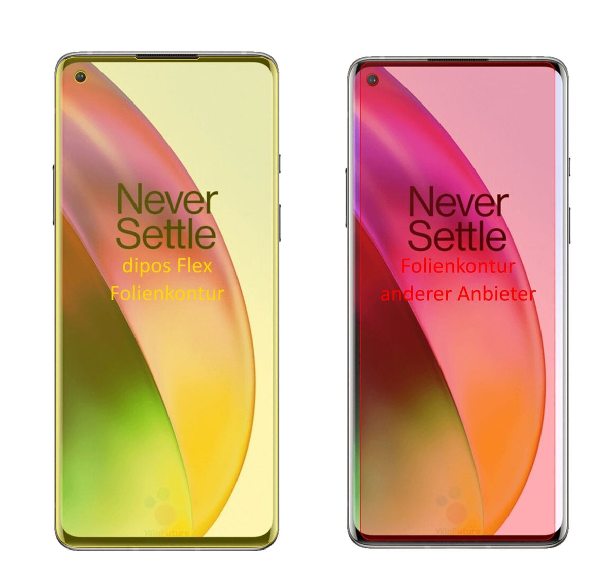 3x 3D Full Cover Schutzfolie für OnePlus 8
