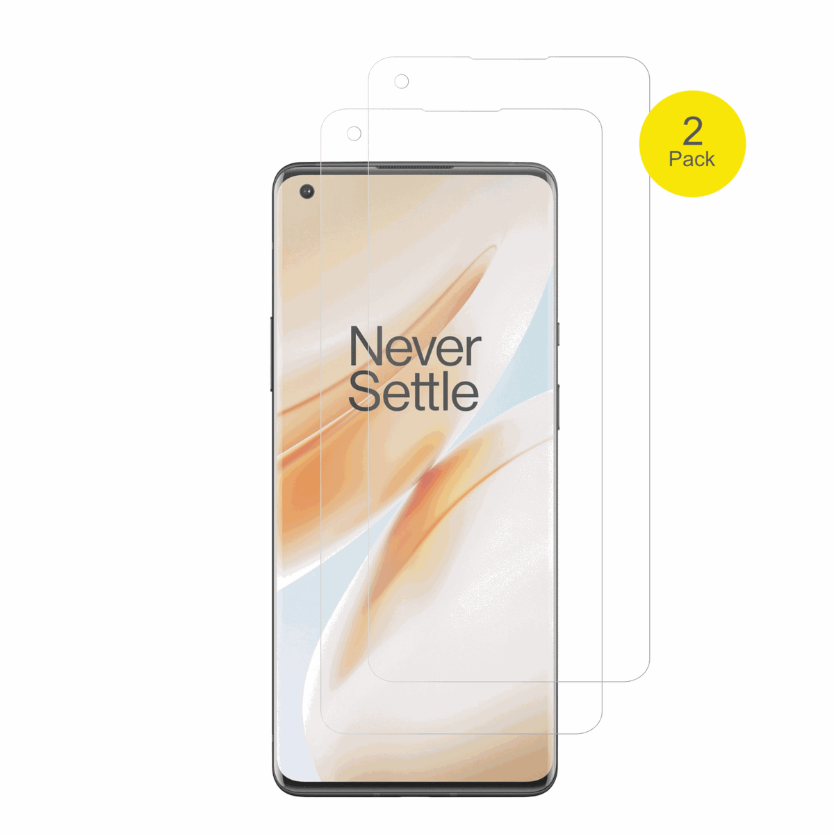 oneplus8 pro case friendly mit aufgebrachter dipos Flex Schutzfolie, glasklare Darstellung ohne Einschränkungen