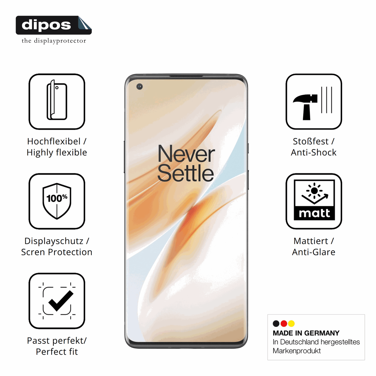 Displayschutz hergestellt in Deutschland, höchste Qualität made in Germany