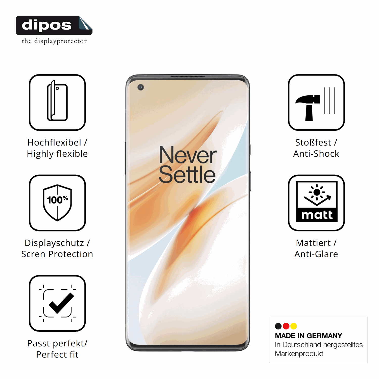 Displayschutz hergestellt in Deutschland, höchste Qualität made in Germany