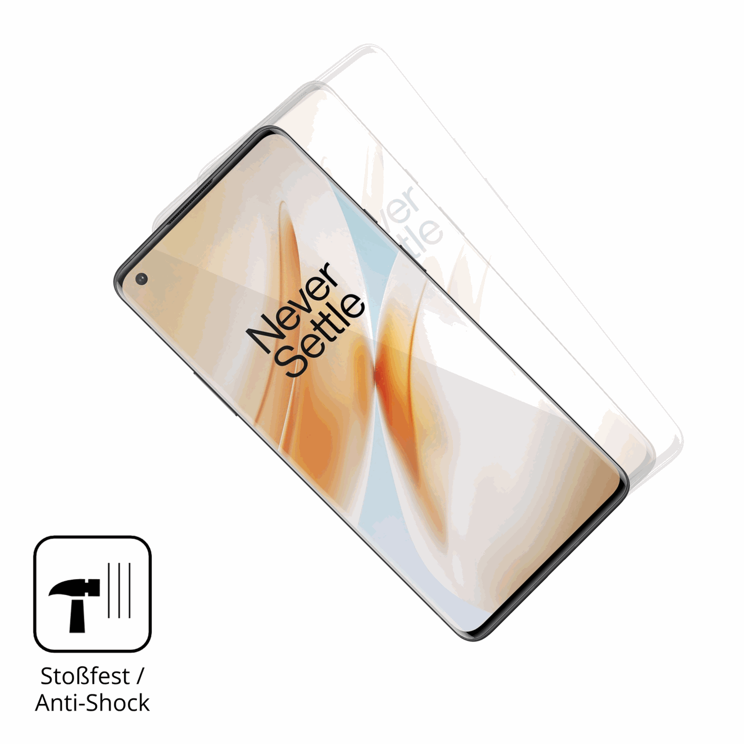 Schutz gegen Kratzer auf dem oneplus8 pro case friendly Glas durch Schlüssel oder Ähnliches