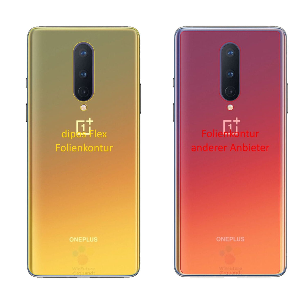 3x 3D Full Cover Schutzfolie für OnePlus 8 Rückseite