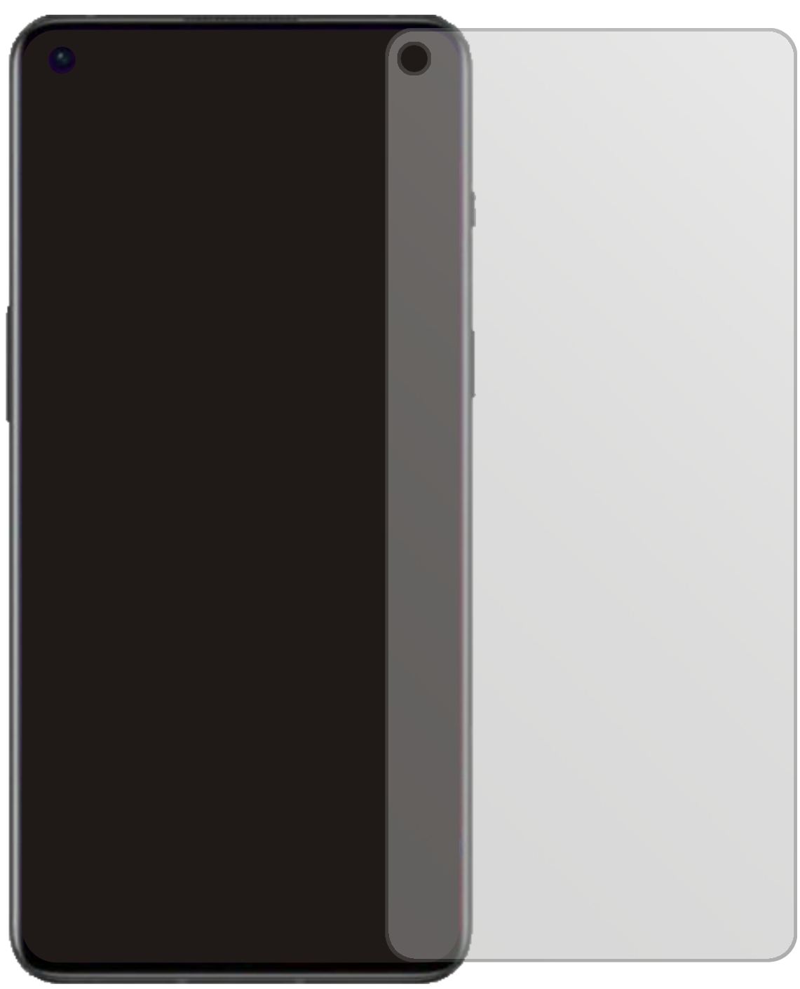 OnePlus9RT mit aufgebrachter dipos Displayschutzfolie, die lästige Fingerabdrücke minimiert