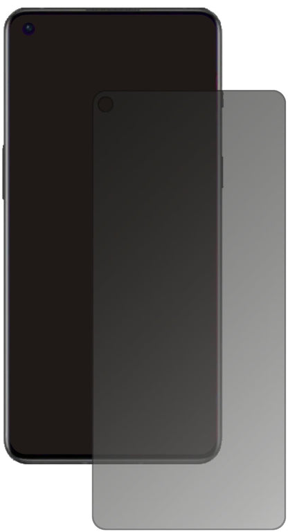 OnePlus9RT mit aufgebrachtem dipos Displayschutz, der seitliche Einblicke blockiert