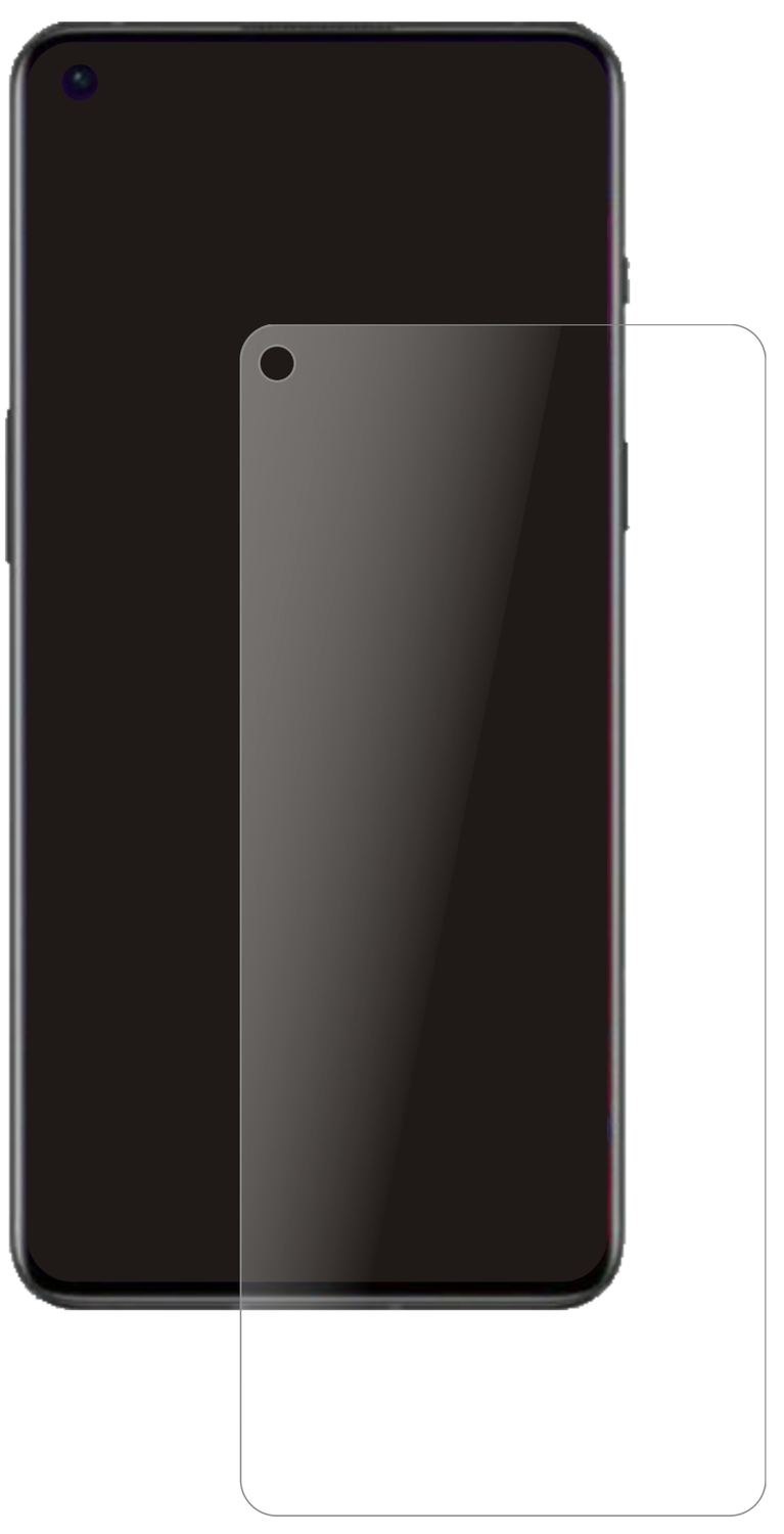 OnePlus9RT mit aufgebrachter dipos Panzerfolie, die lästige Fingerabdrücke minimiert