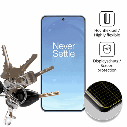 dipos Displayschutz für OnePlus Ace 6T, transparente Oberfläche, perfekte Passform auch für die Rundungen
