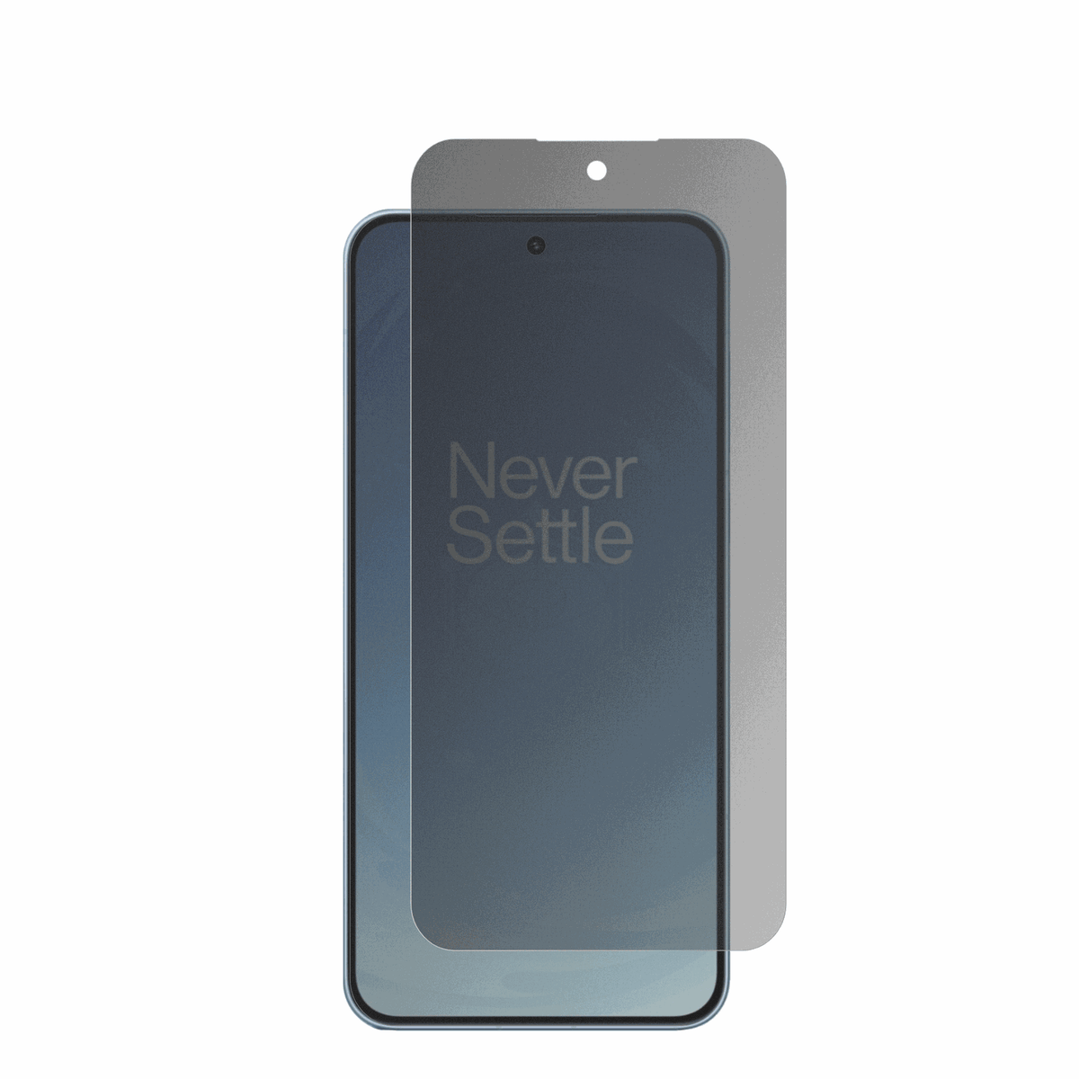 OnePlusAce 6T mit aufgebrachter dipos Flex Schutzfolie, die seitliche Einblicke blockiert