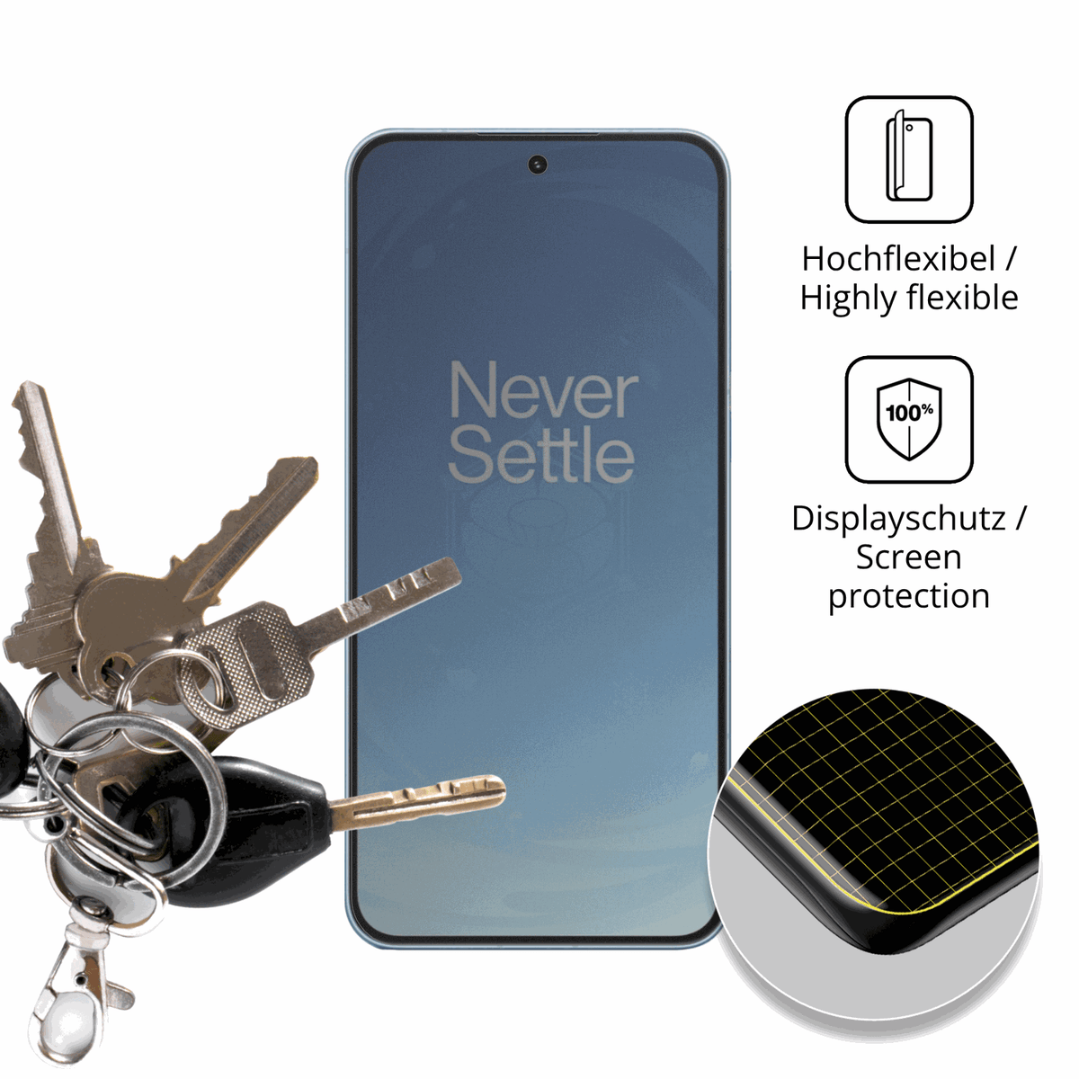 dipos Displayschutz für OnePlus Ace 6T, mit Blickschutzfilter und perfekter Passform auch für die Rundungen
