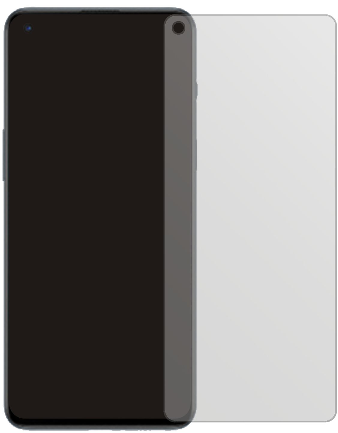 OnePlusNord 2 mit aufgebrachter dipos Displayschutzfolie, die lästige Fingerabdrücke minimiert