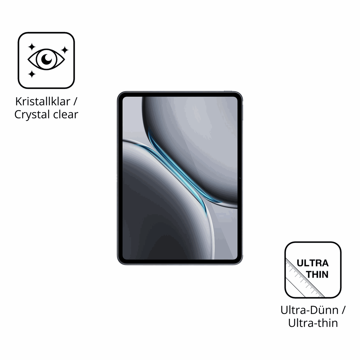 Dünne und klare Folie passend zugeschnitten für OnePlus Pad Go 2