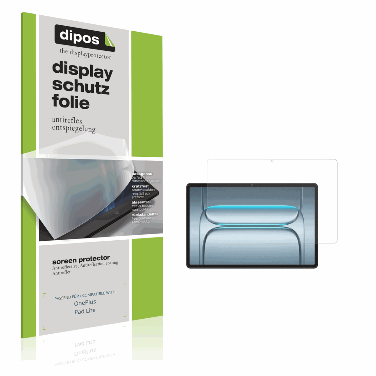 Matte Displayschutzfolie von dipos passend für onepluspad lite, präziser Zuschnitt und blasenfrei montiert