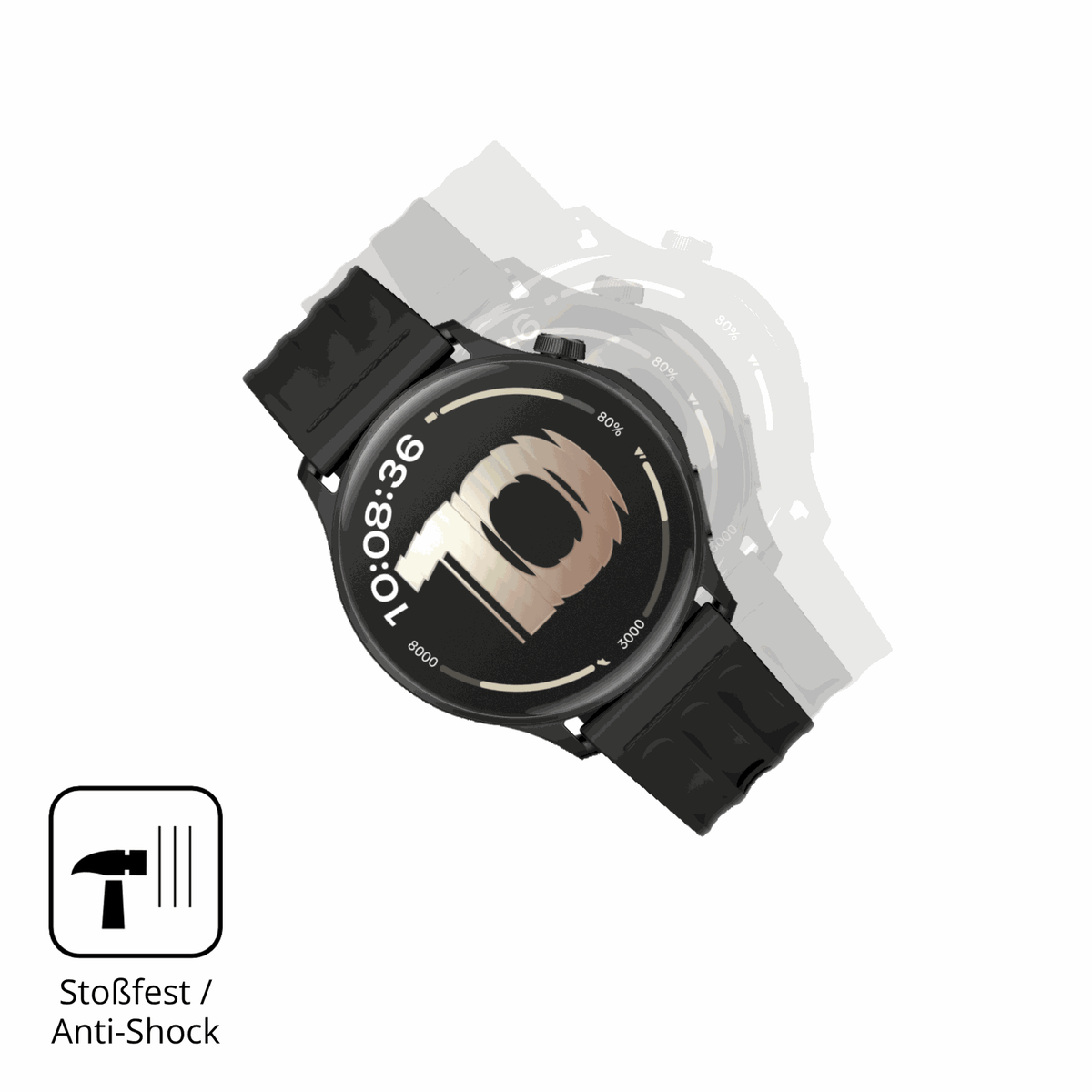 Schutz gegen Kratzer auf dem OnePlus Watch Lite Glas durch Schlüssel, Stöße gegen die Tischkante oder Stürze
