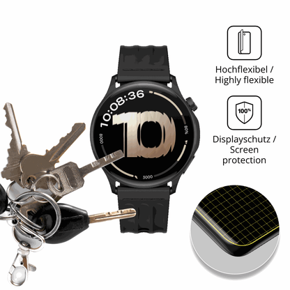 dipos Displayschutz für OnePlus Watch Lite, transparente Oberfläche, geringe Dicke und perfekte Passform