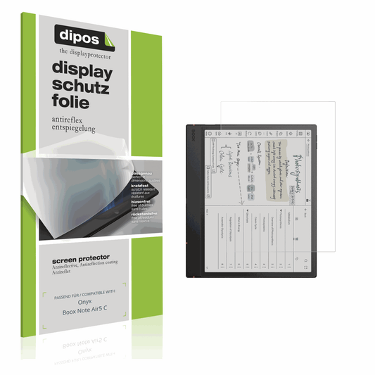 Matte Displayschutzfolie von dipos passend für onyxboox note air5 c, präziser Zuschnitt und blasenfrei montiert