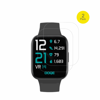 OOQEWatch 2 mit aufgebrachter dipos Displayschutzfolie, glasklare Darstellung ohne Einschränkungen