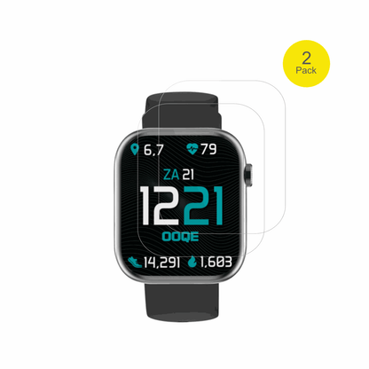OoqeWatch Pro 7 mit aufgebrachter dipos Displayschutzfolie, glasklare Darstellung ohne Einschränkungen