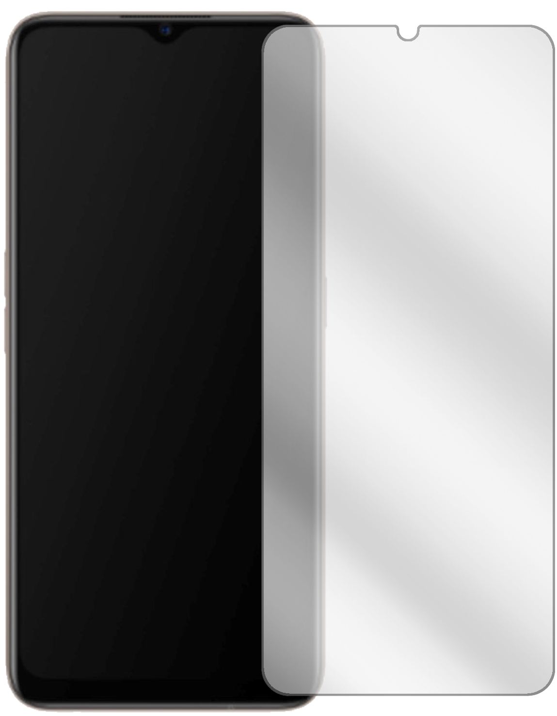 OppoA11x mit aufgebrachter dipos Displayschutzfolie, glasklare Darstellung ohne Einschränkungen