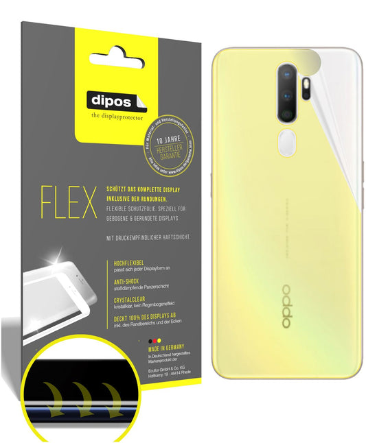 Klare Displayschutzfolie von dipos passend für Oppo A9 (2020) Rückseite, 100% Displayabdeckung und blasenfreie Montage