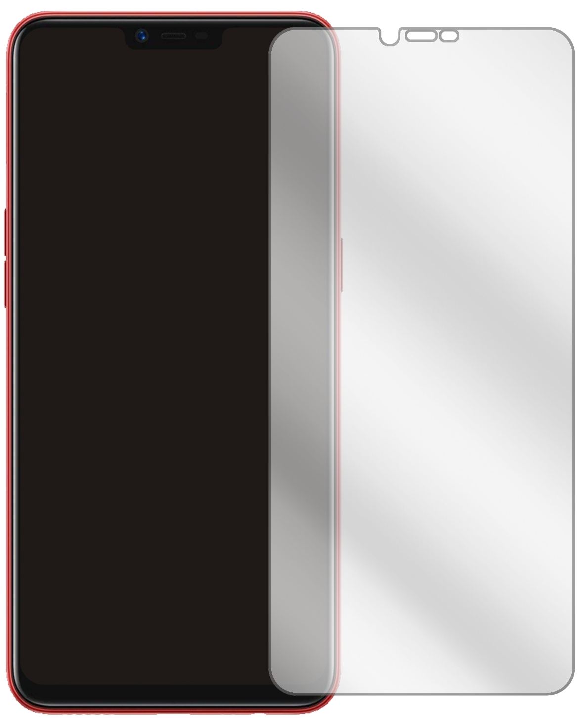 OPPOA3S mit aufgebrachter dipos Displayschutzfolie, glasklare Darstellung ohne Einschränkungen