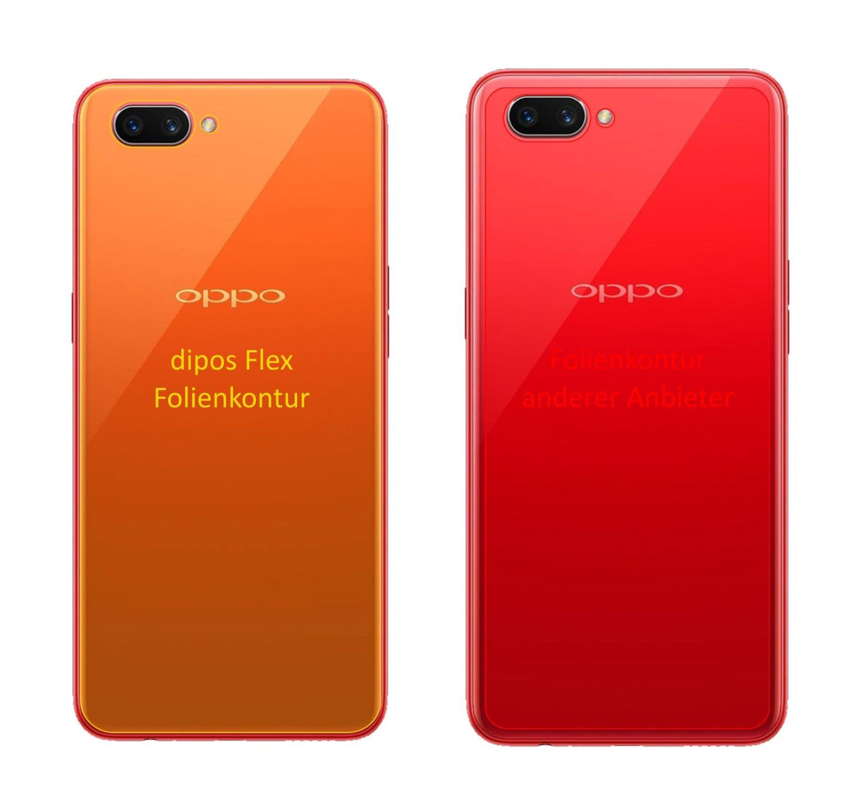 2x 3D Full Cover Schutzfolie für OPPO A3S Rückseite