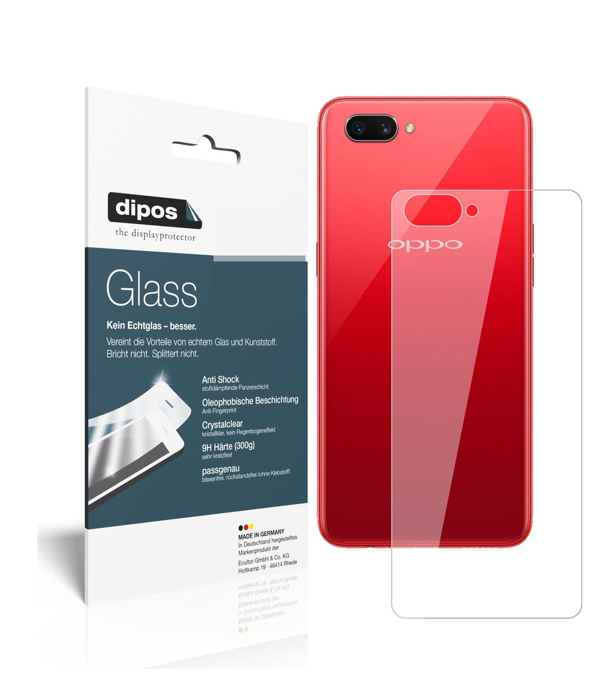Perfekte Passform und ultimative Qualität: Unser 9H Panzerglas bietet Schutz für OPPO-A3S Rückseite
