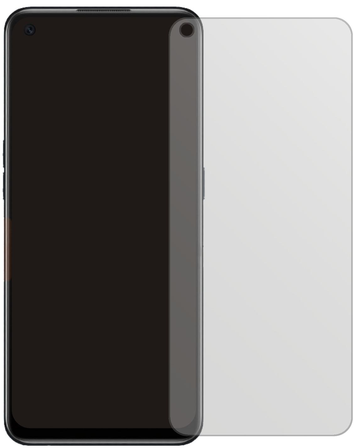 OppoA55s mit aufgebrachter dipos Displayschutzfolie, die lästige Fingerabdrücke minimiert