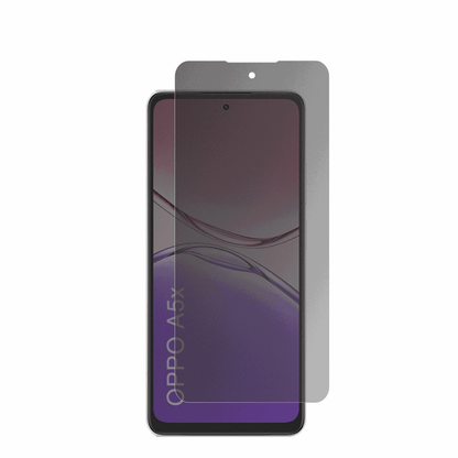 OppoA5x mit aufgebrachter dipos Flex Schutzfolie, die seitliche Einblicke blockiert