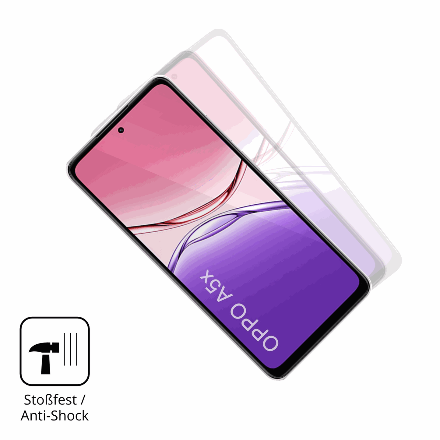 Schutz gegen Kratzer auf dem Oppo A5x Glas durch Schlüssel oder Ähnliches