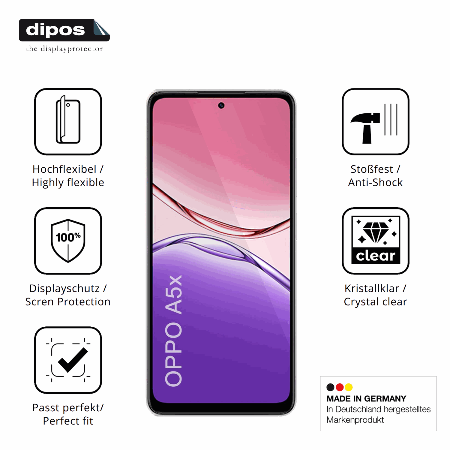 Displayschutz hergestellt in Deutschland, höchste Qualität made in Germany