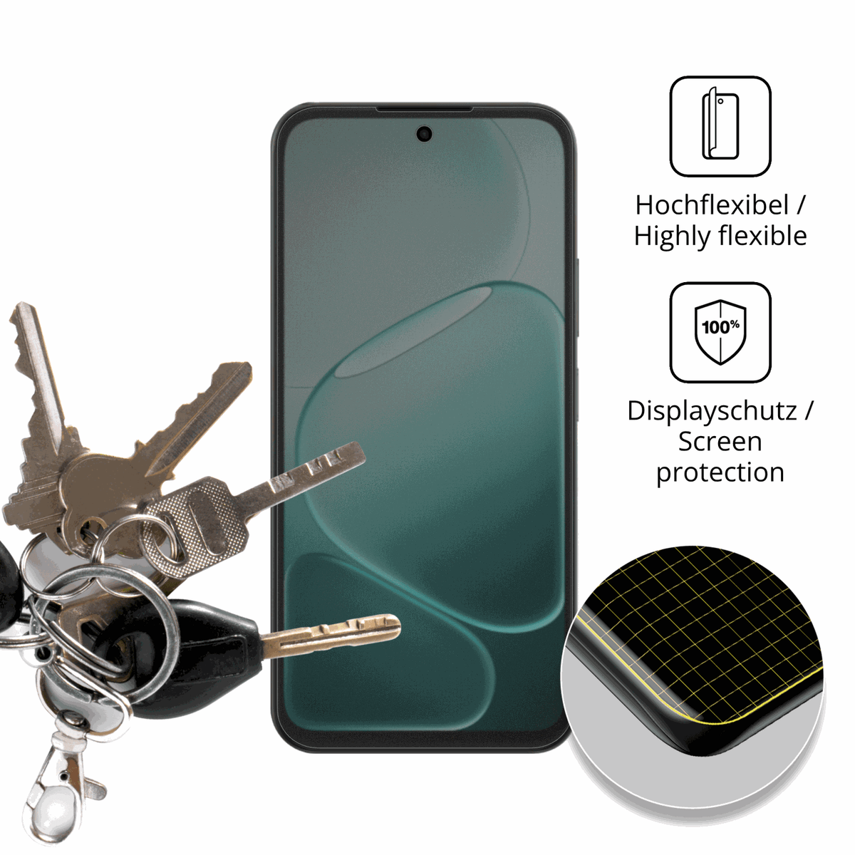 dipos Displayschutz für Oppo A6c, mit Blickschutzfilter und perfekter Passform auch für die Rundungen