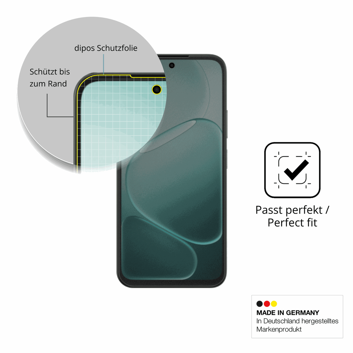 Schutz gegen Kratzer auf dem Oppo A6c Glas durch Schlüssel, Stöße gegen die Tischkante oder Stürze