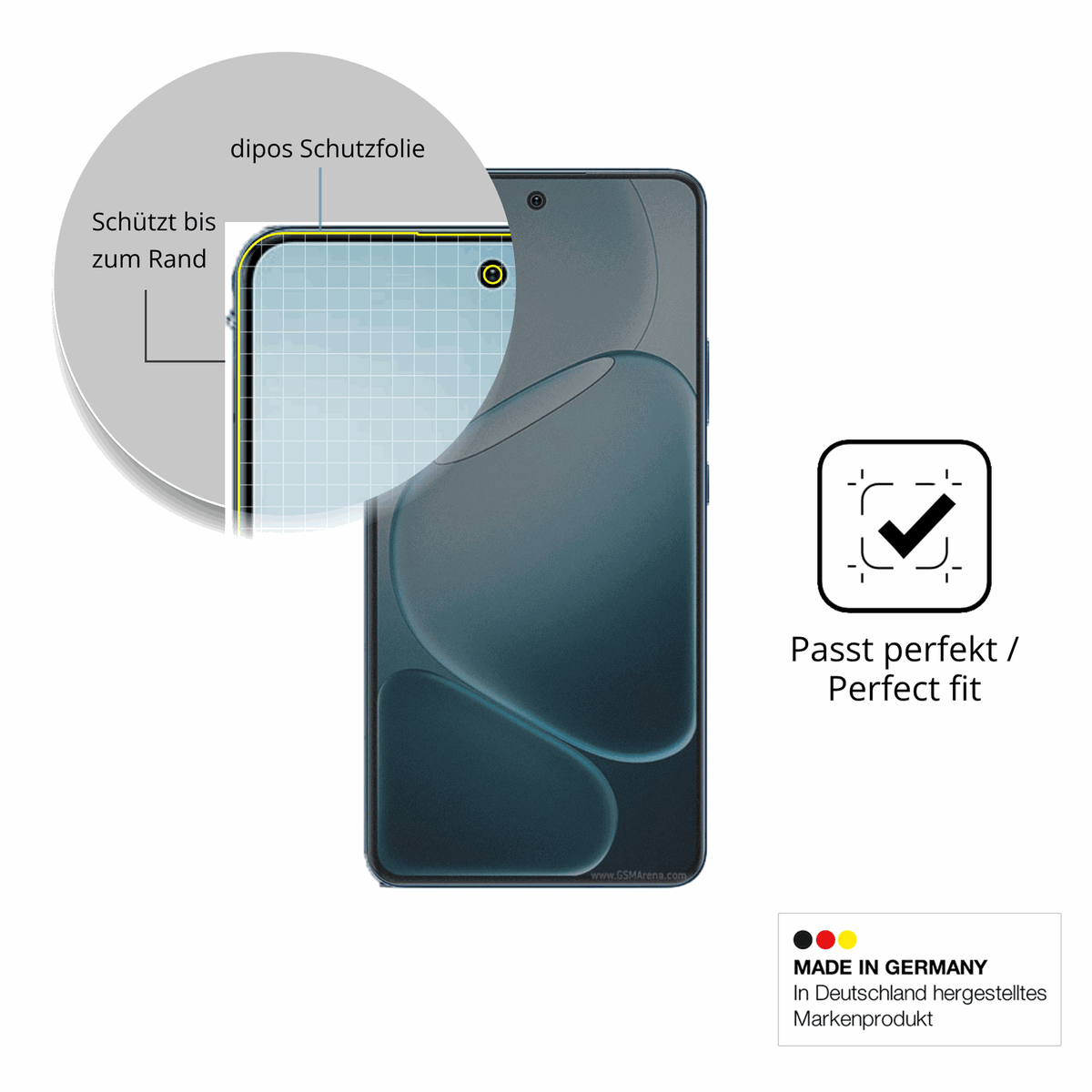Schutz gegen Kratzer auf dem Oppo A6 GT Glas durch Schlüssel, Stöße gegen die Tischkante oder Stürze
