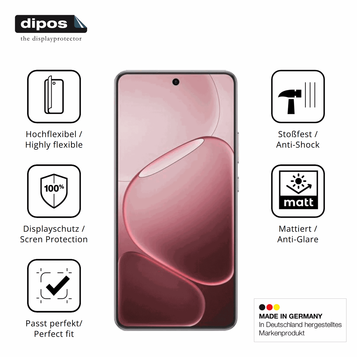 Displayschutz hergestellt in Deutschland, höchste Qualität made in Germany
