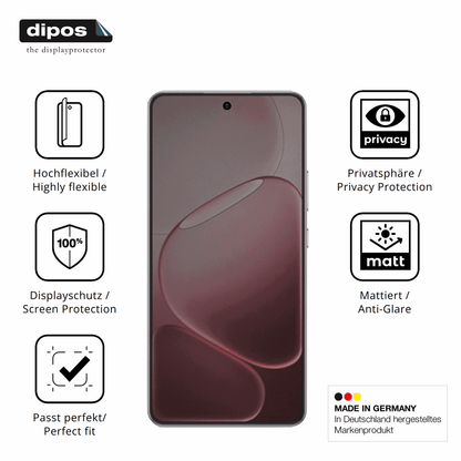 Flexible TPU-Folie passend zugeschnitten für Oppo A6L, mit Privatsphäre-Schutz durch Sichtschutz-Folie