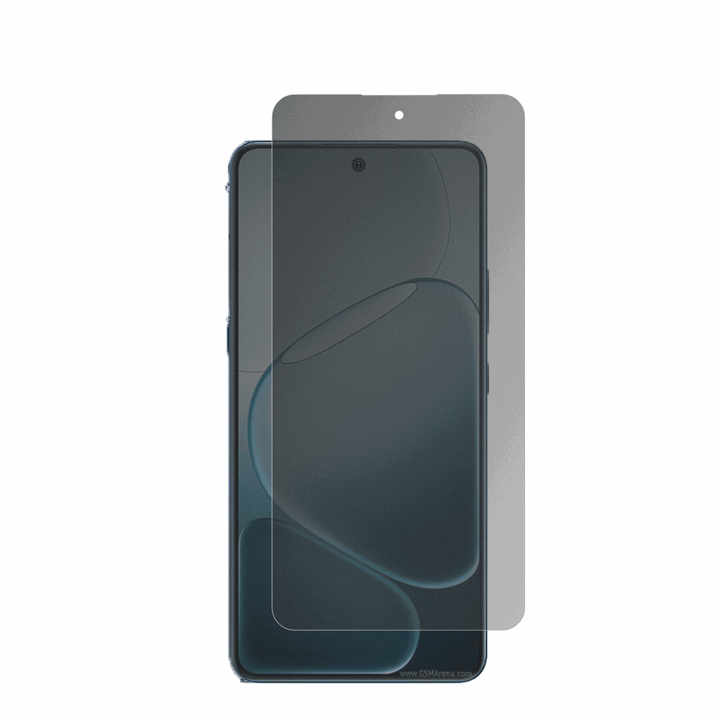 OppoA6 Max mit aufgebrachter dipos Flex Schutzfolie, die seitliche Einblicke blockiert