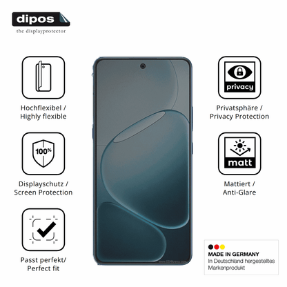 Flexible TPU-Folie passend zugeschnitten für Oppo A6 Max, mit Privatsphäre-Schutz durch Sichtschutz-Folie