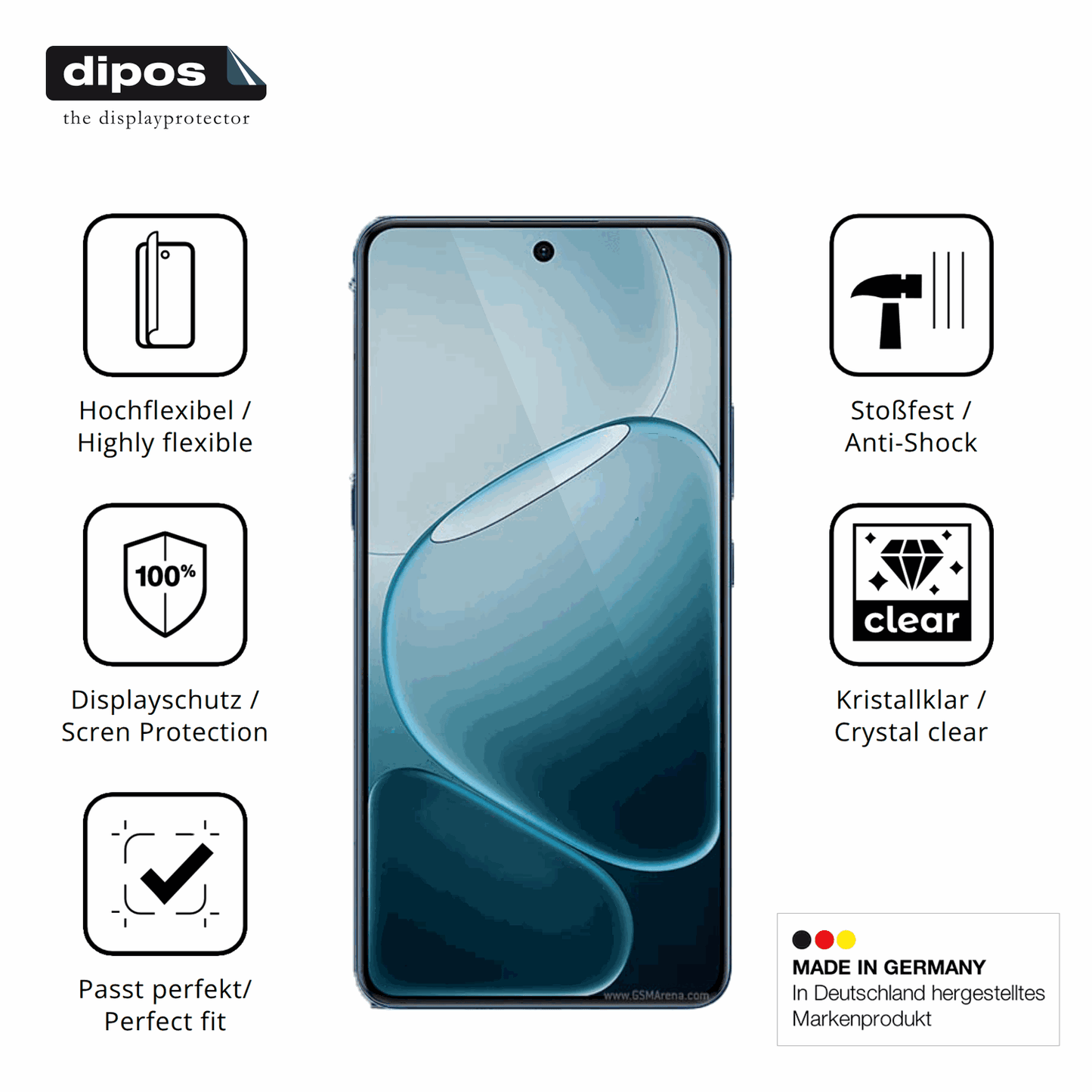 Displayschutz hergestellt in Deutschland, höchste Qualität made in Germany