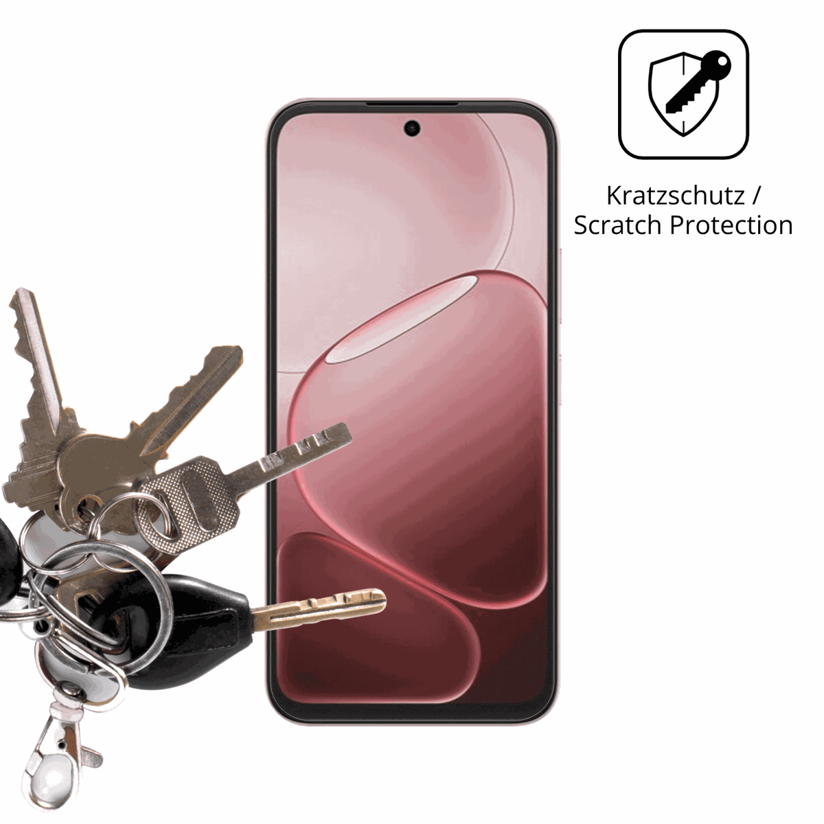 Schutz gegen Kratzer auf dem Oppo A6s Glas durch Schlüssel oder Ähnliches