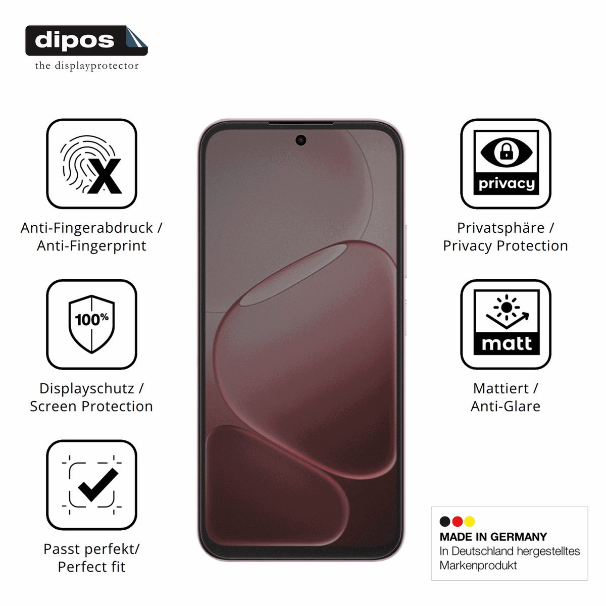 Privatsphäre-Schutz durch Sichtschutz-Folie passend zugeschnitten für Oppo A6s