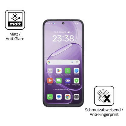 Dünne und entspiegelnde Folie passend zugeschnitten für Oppo A6t